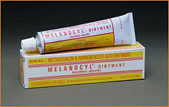 Мазь Меланоцил (Melanocyl) для лечения псориаза и витилиго:uz:Psoriaz va vitiligoni davolash uchun malham Melanocil (Melanocyl)