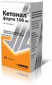 КЕТОНАЛ ФОРТЕ таблетки 100мг N20