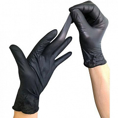 Нитриловые перчатки Uni gloves (черные):uz:Nitril qo'lqoplar Uni qo'lqoplari (qora)