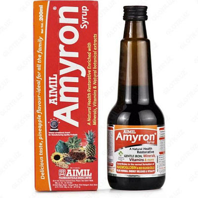 Амирон сироп (Amyron Syrup, Aimil Pharmaceuticals):uz:Quvvatbaxsh Amiron siropi