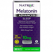 Natrol, Мелатонин, улучшенный сон, медленное высвобождение, 10 мг, 100 таблеток