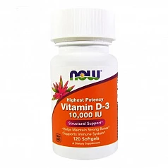 Now Foods, Витамин D3, 10 000 МЕ, 120 желатиновых капсул:uz:Now Foods, Vitamin D3, 10 000 IU, 120 Softgels