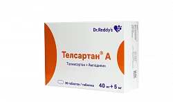 ТЕЛСАРТАН А таблетки 5мг+40мг N28