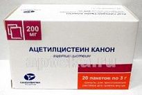 АЦЕТИЛЦИСТЕИН КАНОН гранулы 3 г 200 мг N20