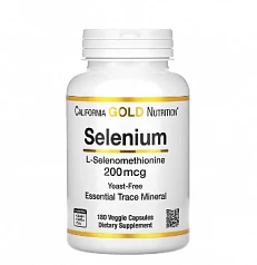 Селен бездрожжевой California Gold Nutrition, 200 мкг, 180 вегетарианских капсул:uz:Kaliforniya oltin oziqlantiruvchi xamirturushsiz selen, 200 mkg, 180 sabzavotli kapsulalar