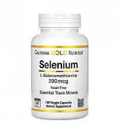 Селен бездрожжевой California Gold Nutrition, 200 мкг, 180 вегетарианских капсул