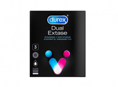 Презервативы Durex Dual Extase №3 (рельефные с анестетиком):uz:Prezervativlar Durex Dual Extase №3 (anestetik bilan naqshlangan)