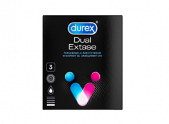 Презервативы Durex Dual Extase №3 (рельефные с анестетиком)