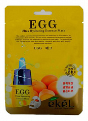 Тканевая маска с экстрактом яичного желтка egg ultra hydrating mask 5534 Ekel (Корея):uz:Tuxum sarig'i ekstrakti bilan varaq niqobi tuxum ultra namlovchi niqob 5534 Ekel (Koreya)