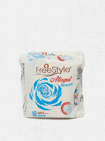 Прокладки женские гигиенические "Free Style Atirgul Sensitive" super 10 шт